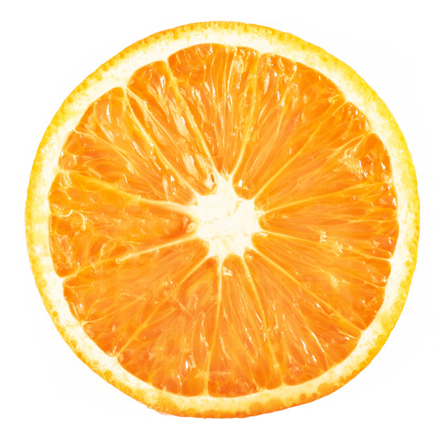 Slice Ripe Orange Citrus Fruit Isolated White